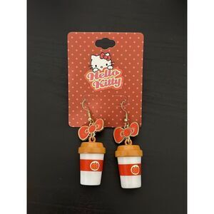 Sanrio Hello Kitty Pumpkin Spice Latte Bow Earrings
